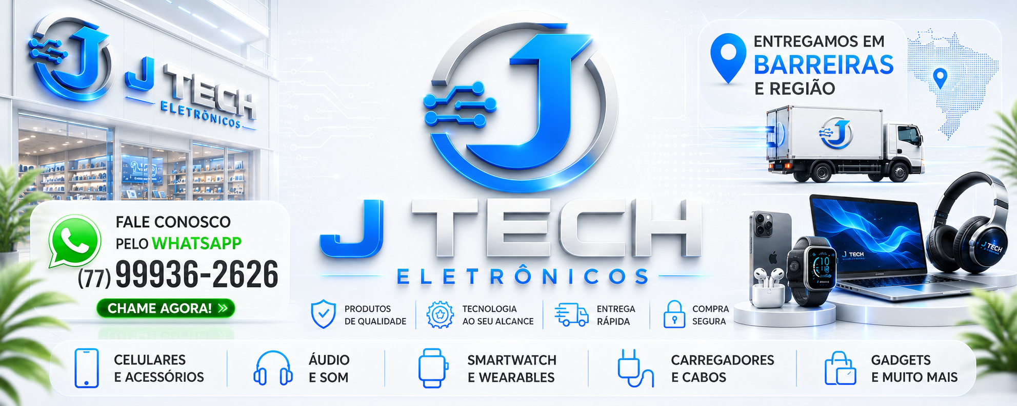 J TECH Eletrônicos, entrega em Barreiras e região